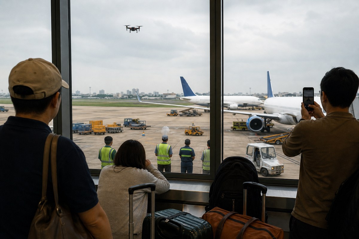 탄손녓공항 UAV 침입, 100편 넘게 차질 빚었어요