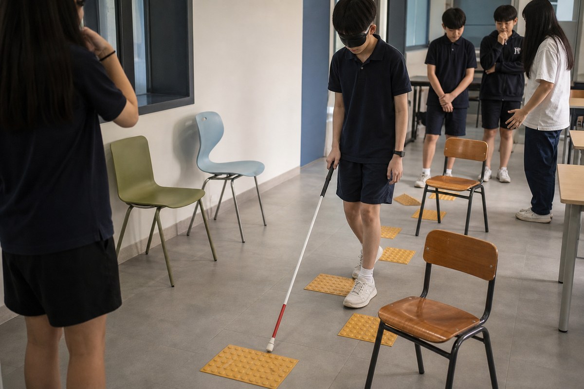 하노이 한국국제학교, 장애를 직접 체험하며 배워요