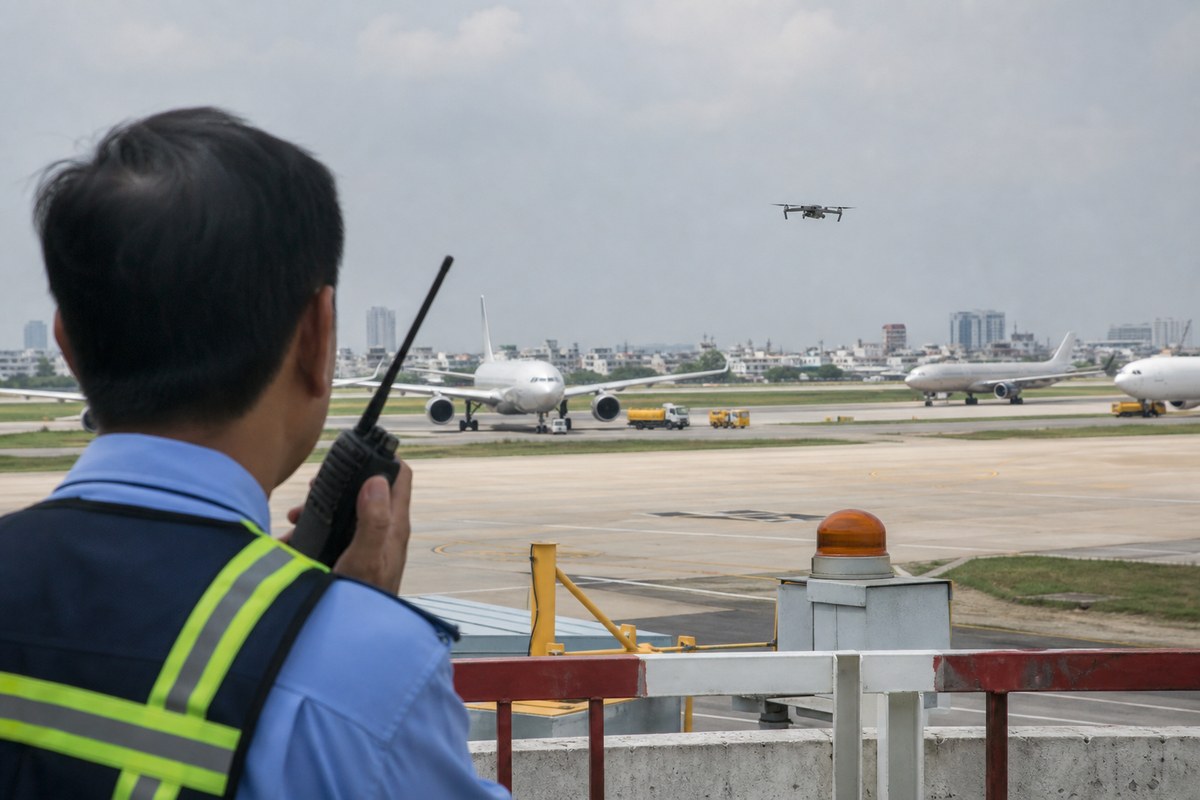 떤선녓공항 드론 침입, 100편 넘게 운항 차질 빚었어요